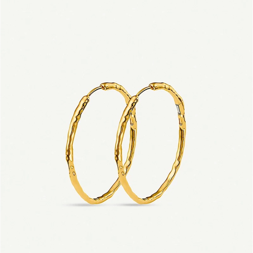 Monica Vinader Siren Muse Large Hoop Earrings in Yellow Gold